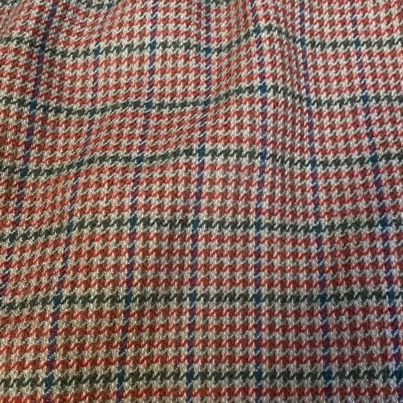 Vintage J.G. Hook Wool Skirt Plus Size Fall Red, Green Blue Houndstooth Plaid Sk - Picture 2 of 9